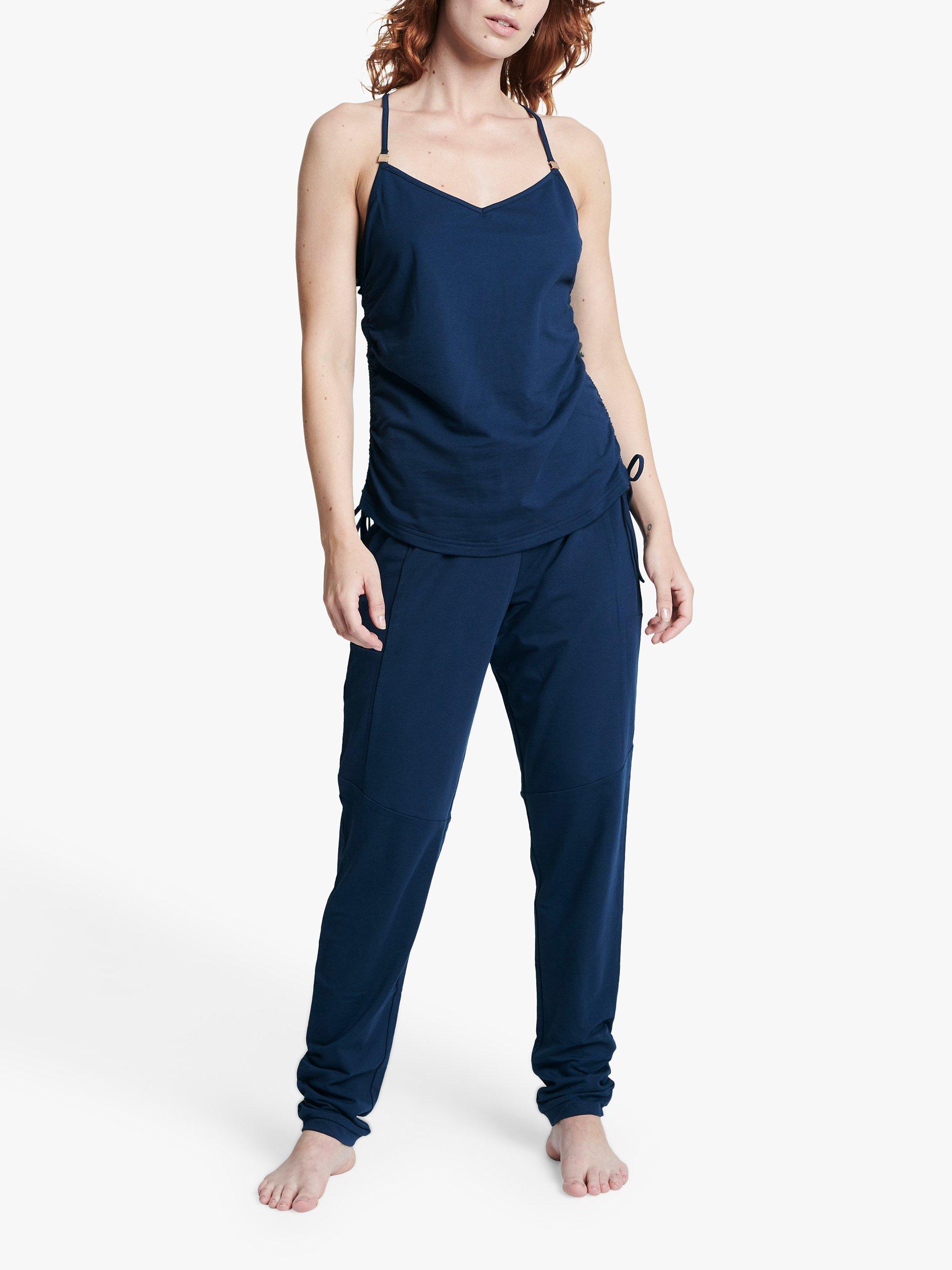 ELLE Tie Detail Lounge Cami Top, Navy