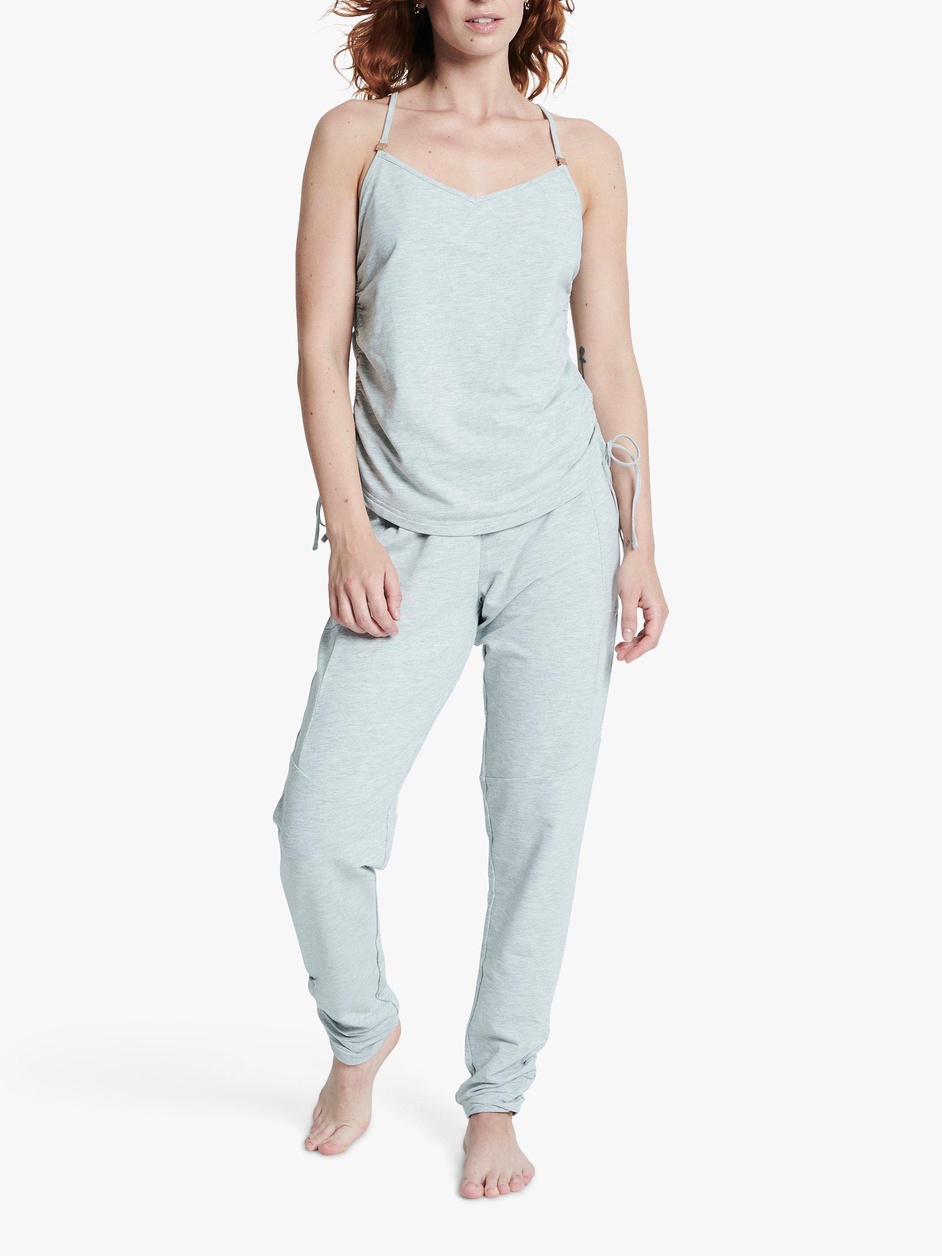 ELLE Tie Detail Lounge Cami Top, Grey Marl