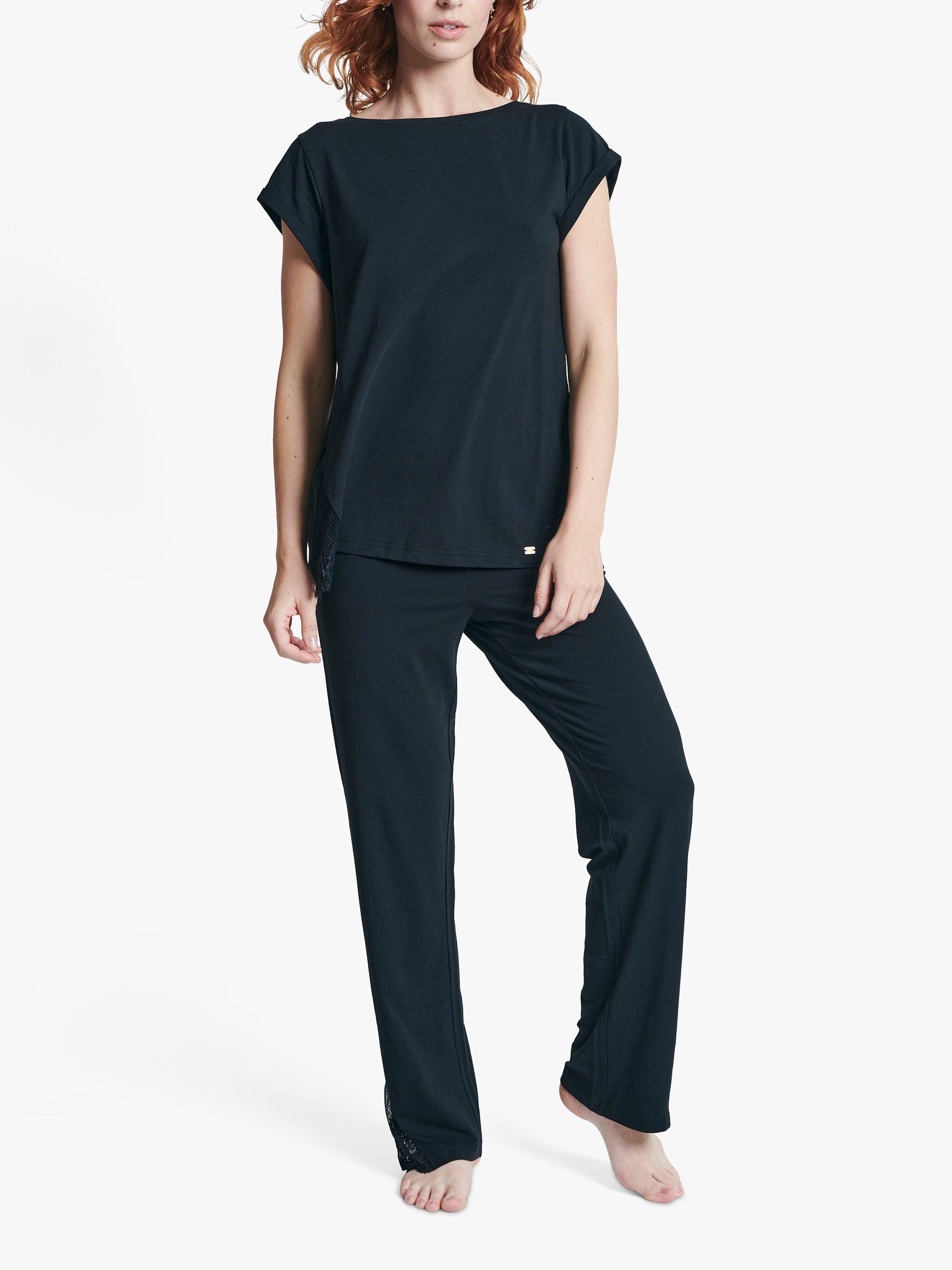 ELLE Lace Crossover T-Shirt, Black