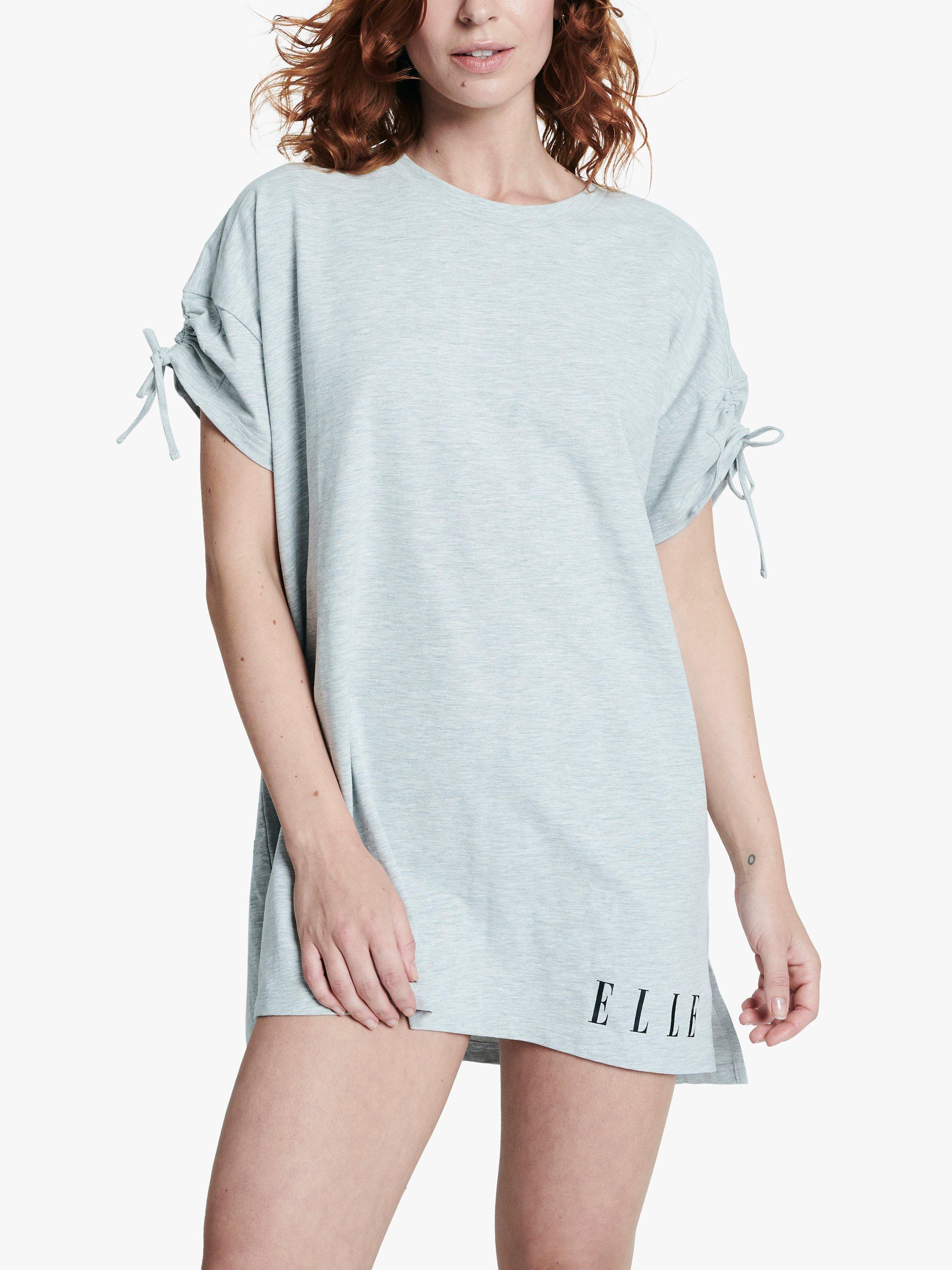ELLE Tie Detail Jersey Lounge Dress, Grey