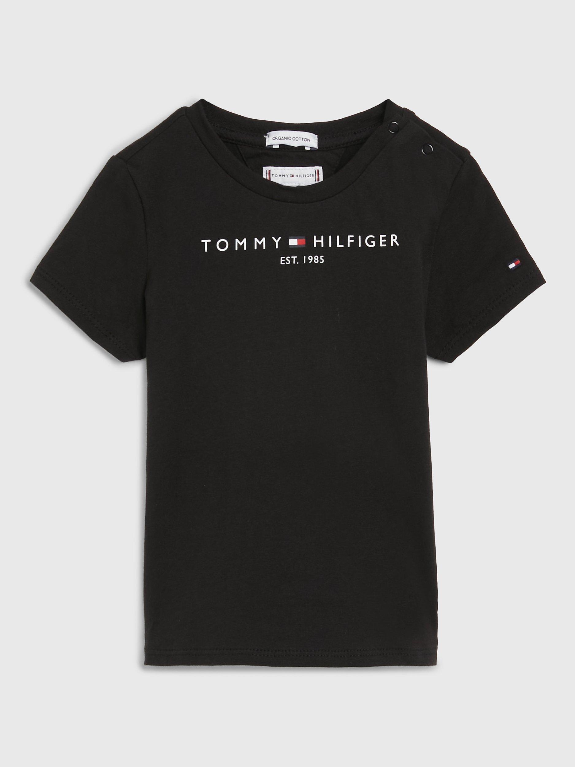 Tommy Hilfiger Kids' Cotton Essential Logo T-Shirt, Black