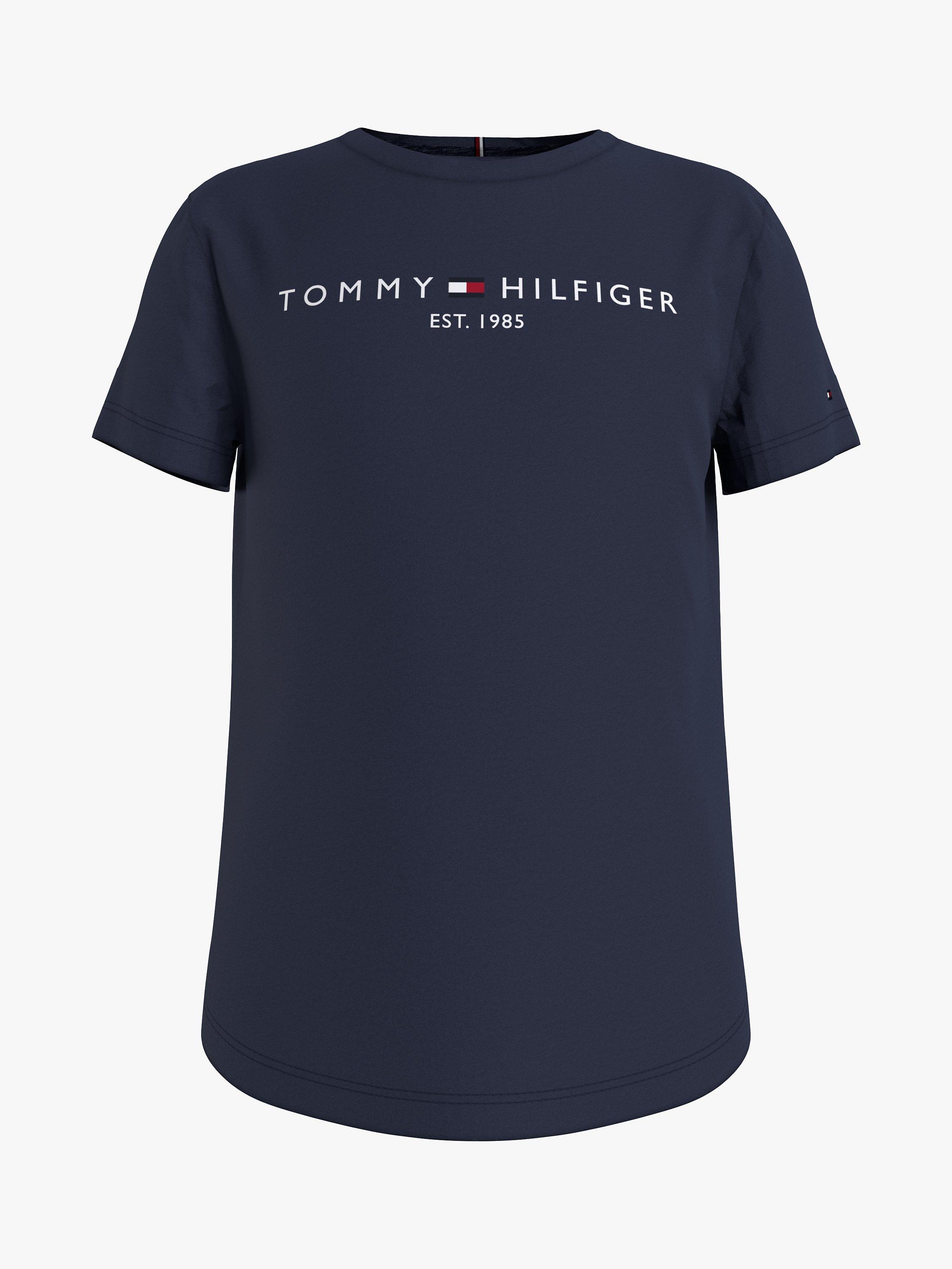 Tommy Hilfiger Kids' Organic Cotton Essential Logo T-Shirt, Twilight Navy
