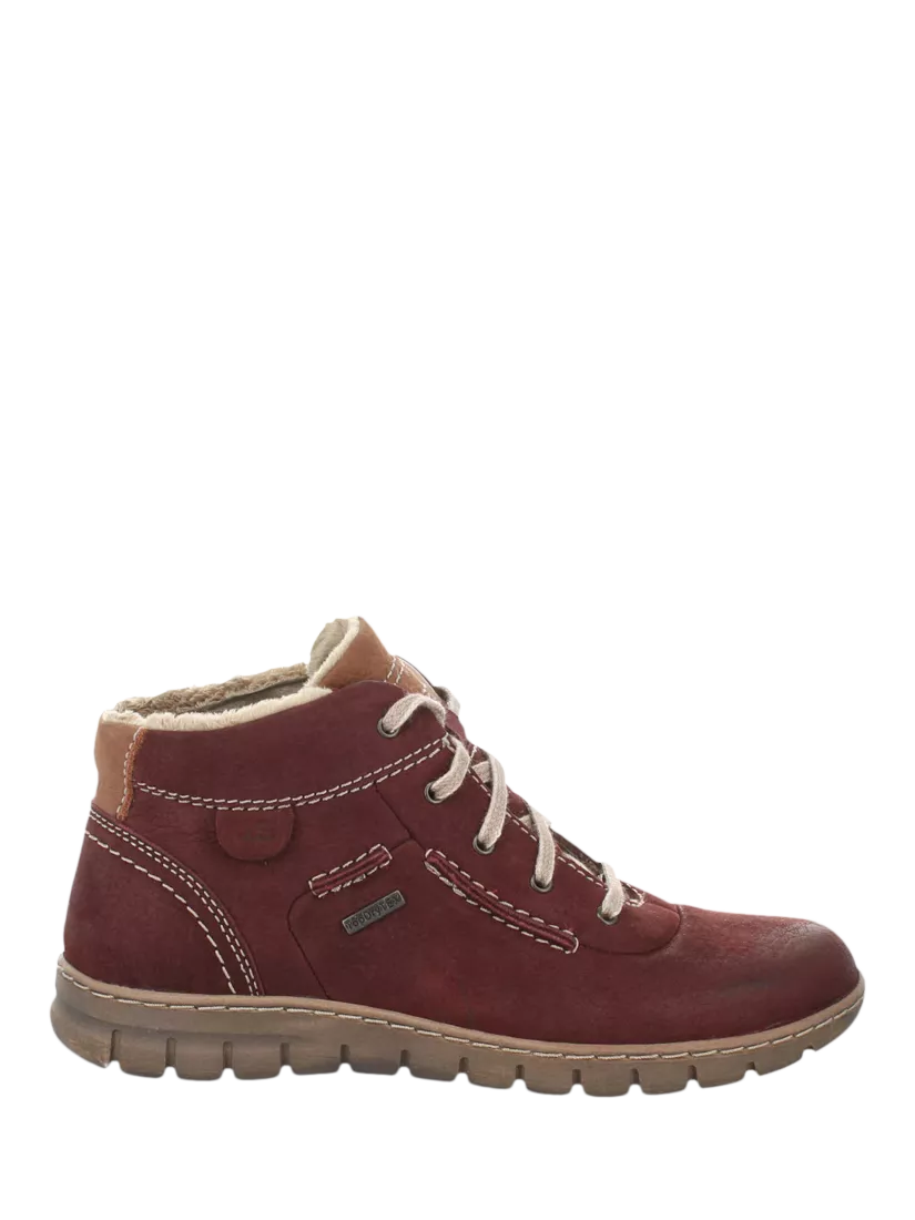 Josef Seibel Steffi 53 Leather Waterproof Ankle Boots Bordeaux