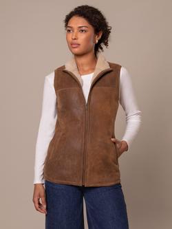 Celtic & Co. Sheepskin Bodywarmer Gilet, Walnut