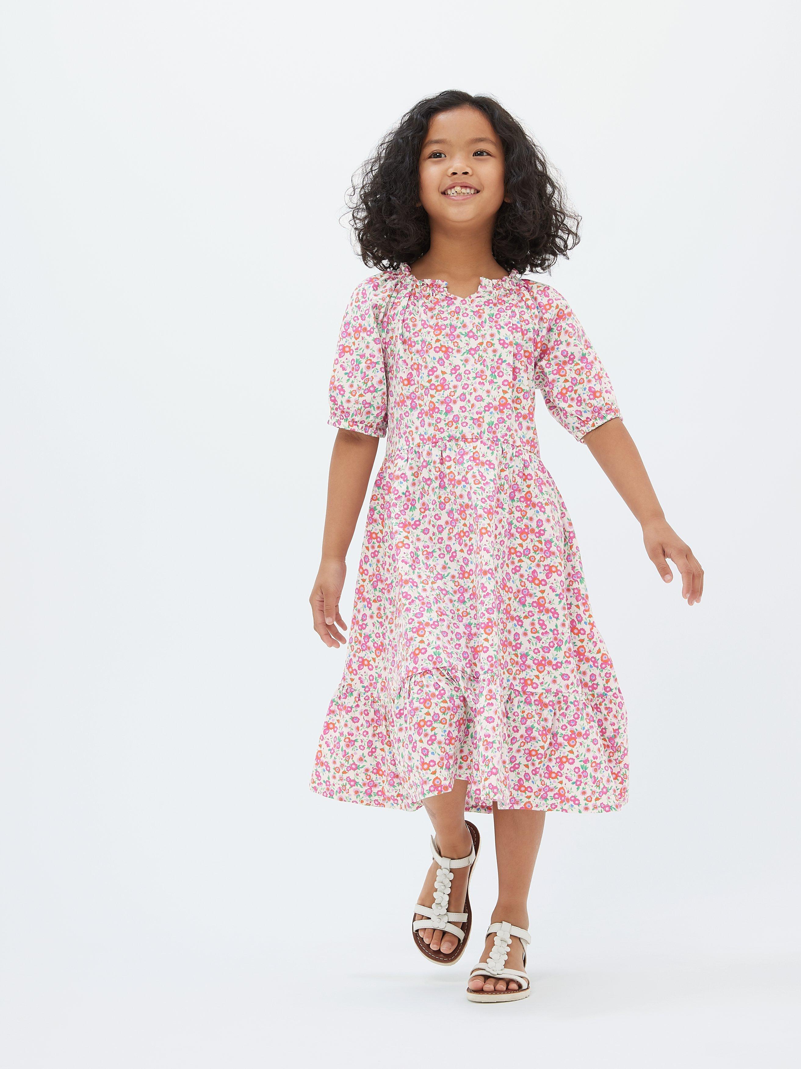 John Lewis Kid's Ditsy Floral Tiered Dress, Multi