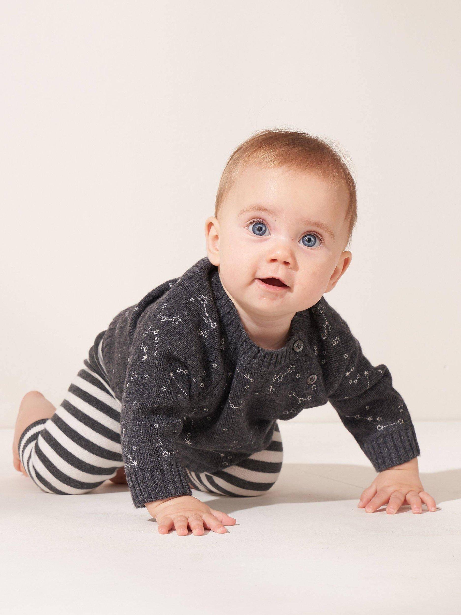Truly Baby Cashmere Blend Jumper and Legging Set, Charcoal Marl