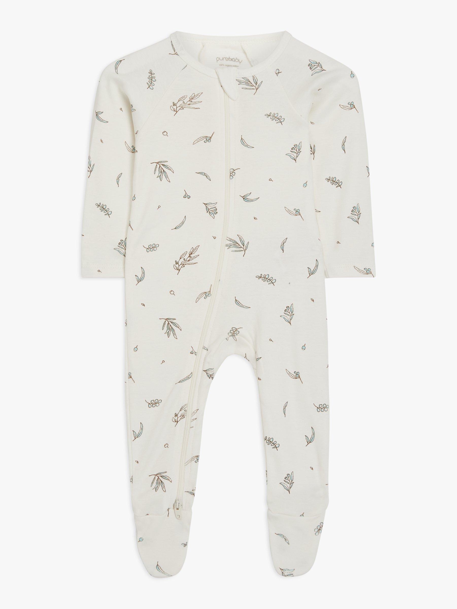 Purebaby Eucalyptus Essential Zip Grow Suit, White