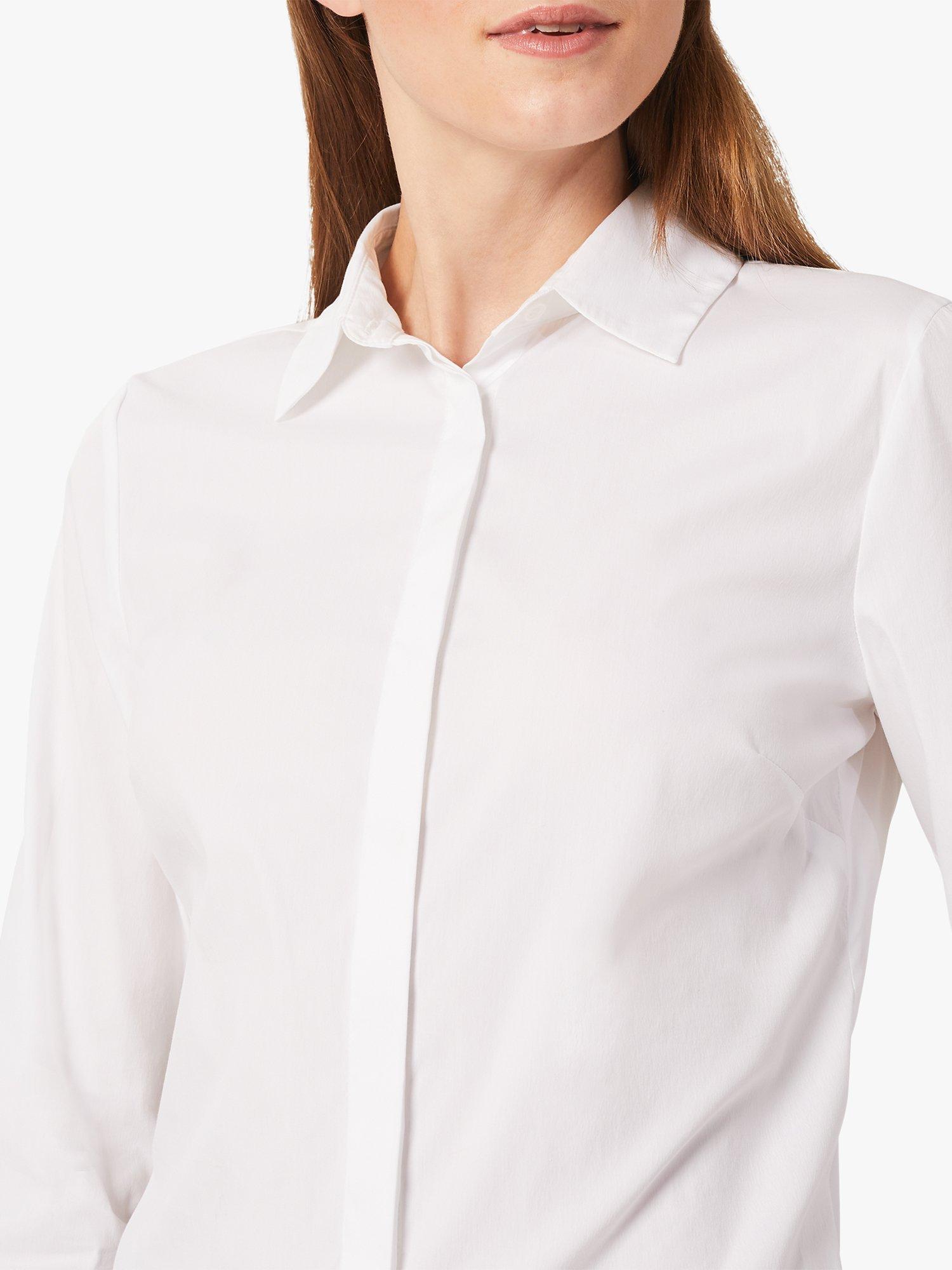 Product image 3 of 4, which shows Hobbs Victoria Long Sleeve Shirt, White, 6