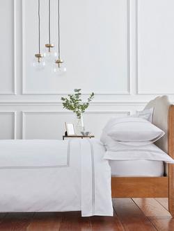 Truly Satin Stitch Cotton Bedding - view 2, White