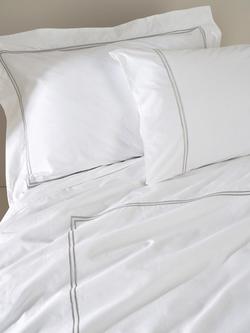 Truly Satin Stitch Cotton Bedding, White