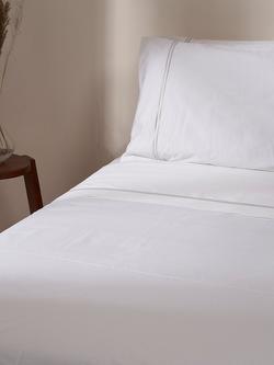 Truly Satin Stitch Flat Sheet, White