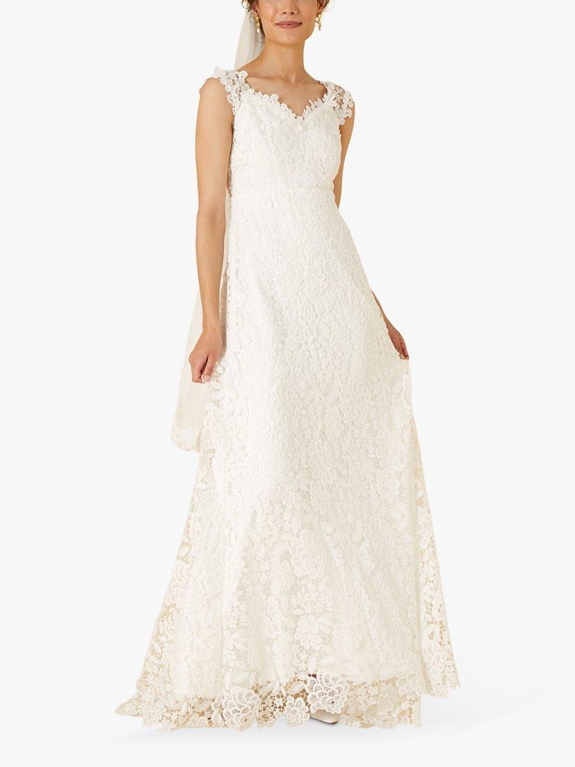 Monsoon Lace Maxi Wedding Dress Ivory