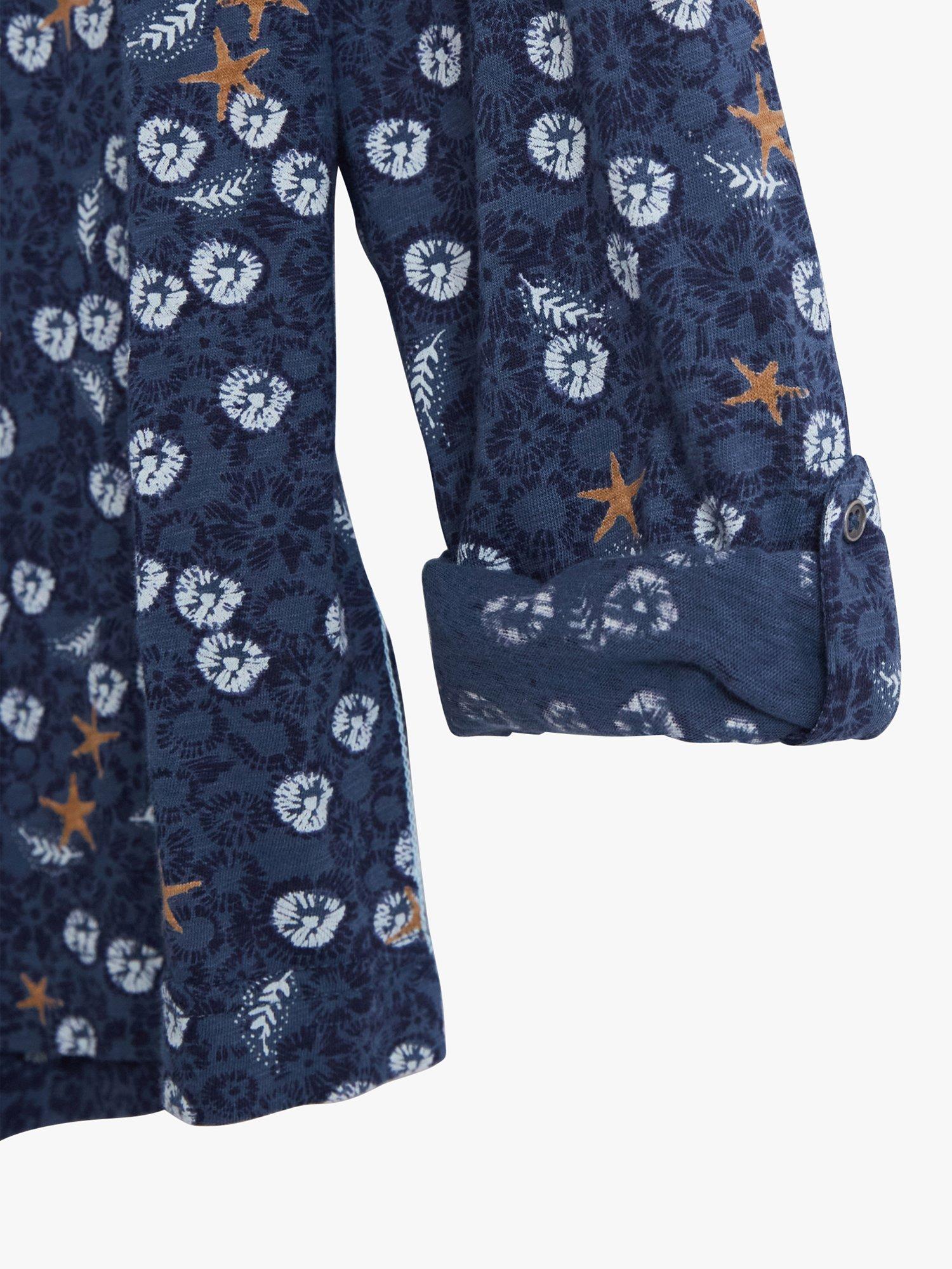 White Stuff Annie Star Print Jersey Shirt, Blue, 24