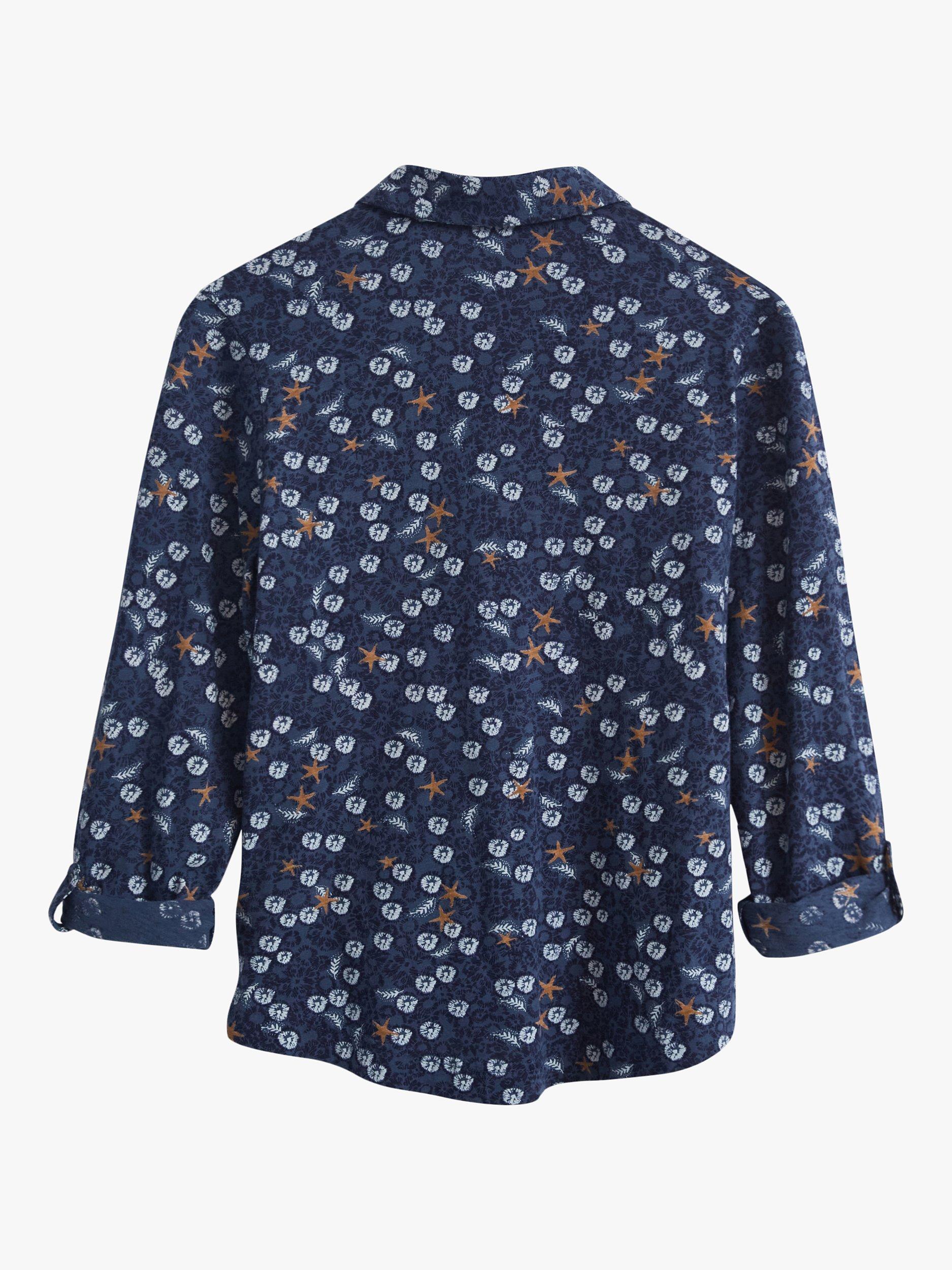 White Stuff Annie Star Print Jersey Shirt, Blue, 24