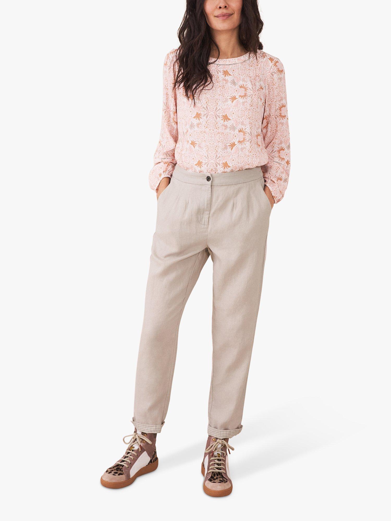 White Stuff Maddie Linen Trousers, Light Grey
