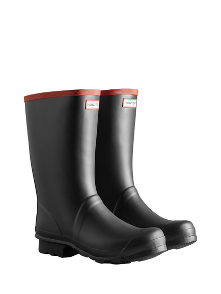 Hunter Argyll Short Knee Wellington Boots - view 2, Black