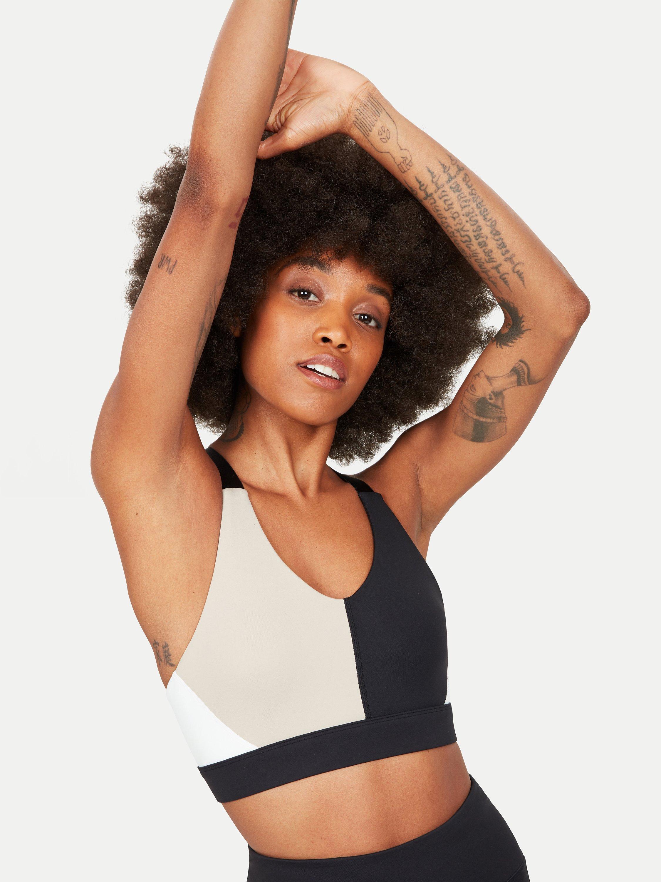 Pocket Sport Plein Air Sports Bra, Black/Taupe
