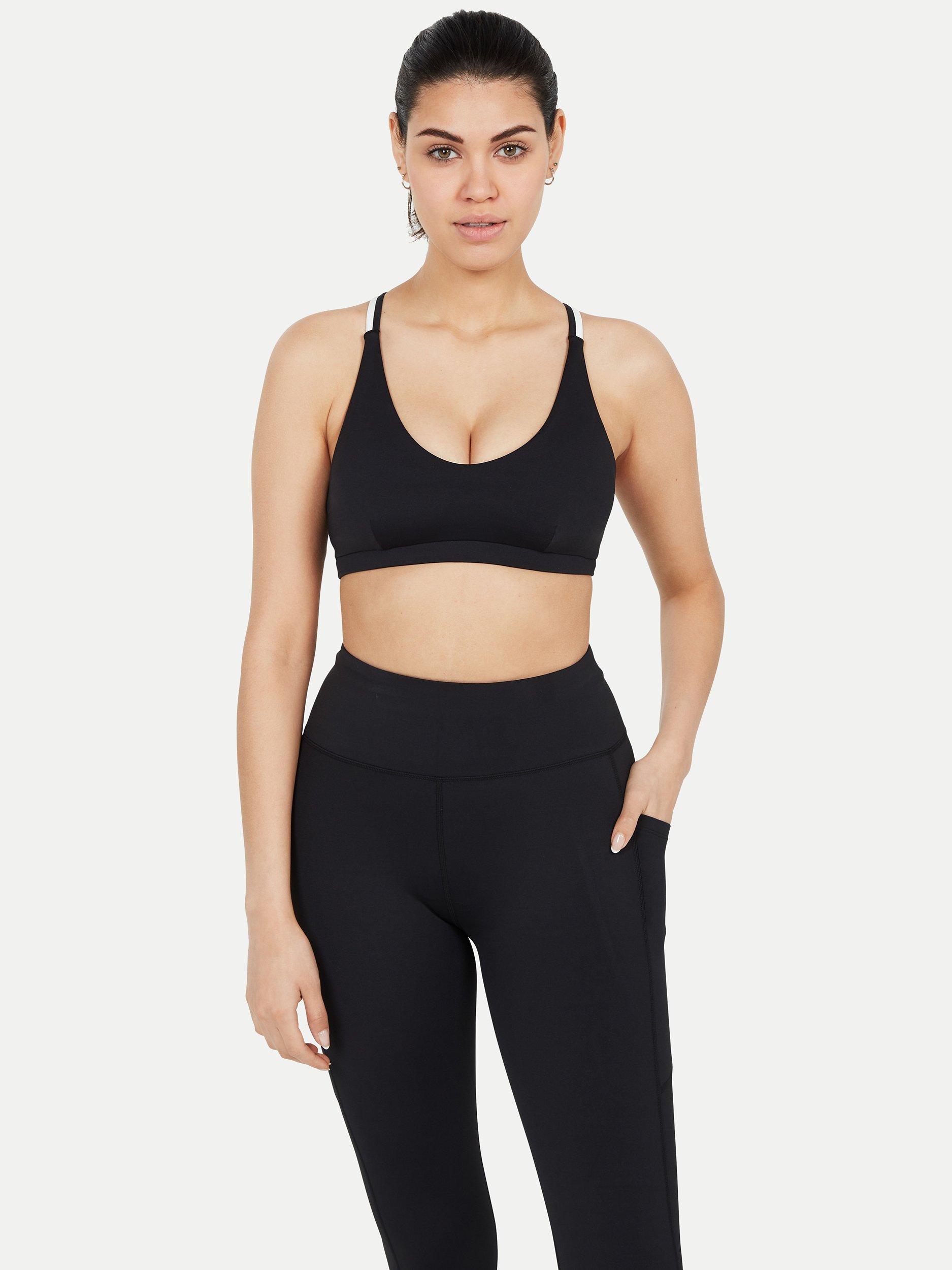 Pocket Sport Claude Plain Sports Bra, Black