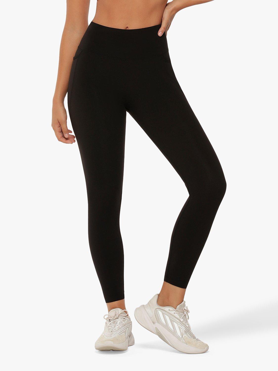 Product image 1 of 6, which shows Lorna Jane Amy Phone Pocket Ankle Biter Gym Leggings, Black, S