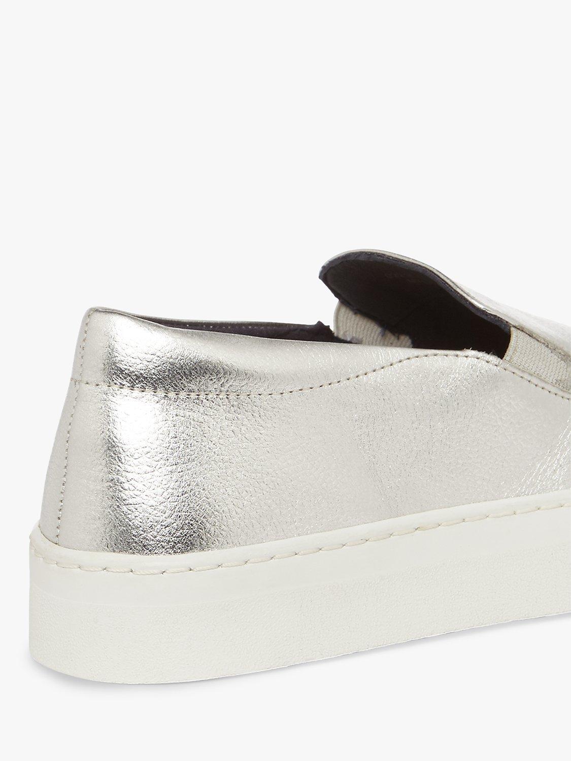 Product image 3 of 4, which shows Hobbs Apolline Slip On Leather Trainers, Silver, 3