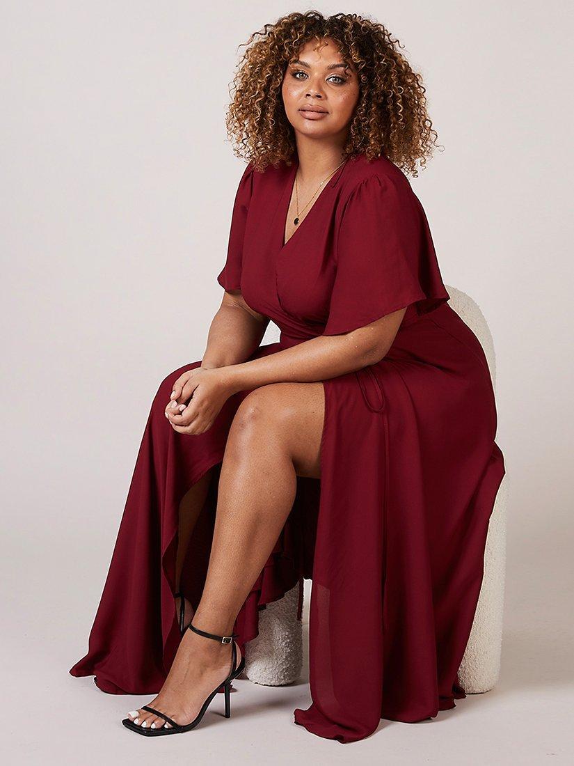 Rewritten Florence V Neck Wrap Bridesmaid Dress Chianti