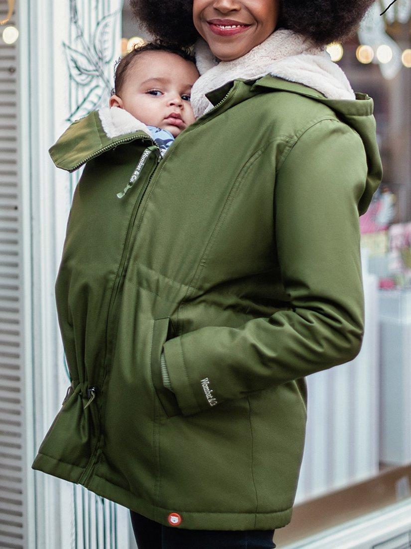 Wombat & Co Wallaby Baby Wearing Maternity Coat, Green/Beige