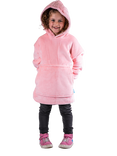Ony Kids' Fleece Hoodie Blanket, Pink/White