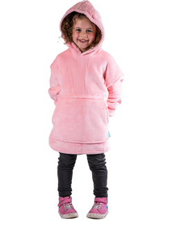 Ony Kids' Fleece Hoodie Blanket, Pink/White - view 2, Pink/White