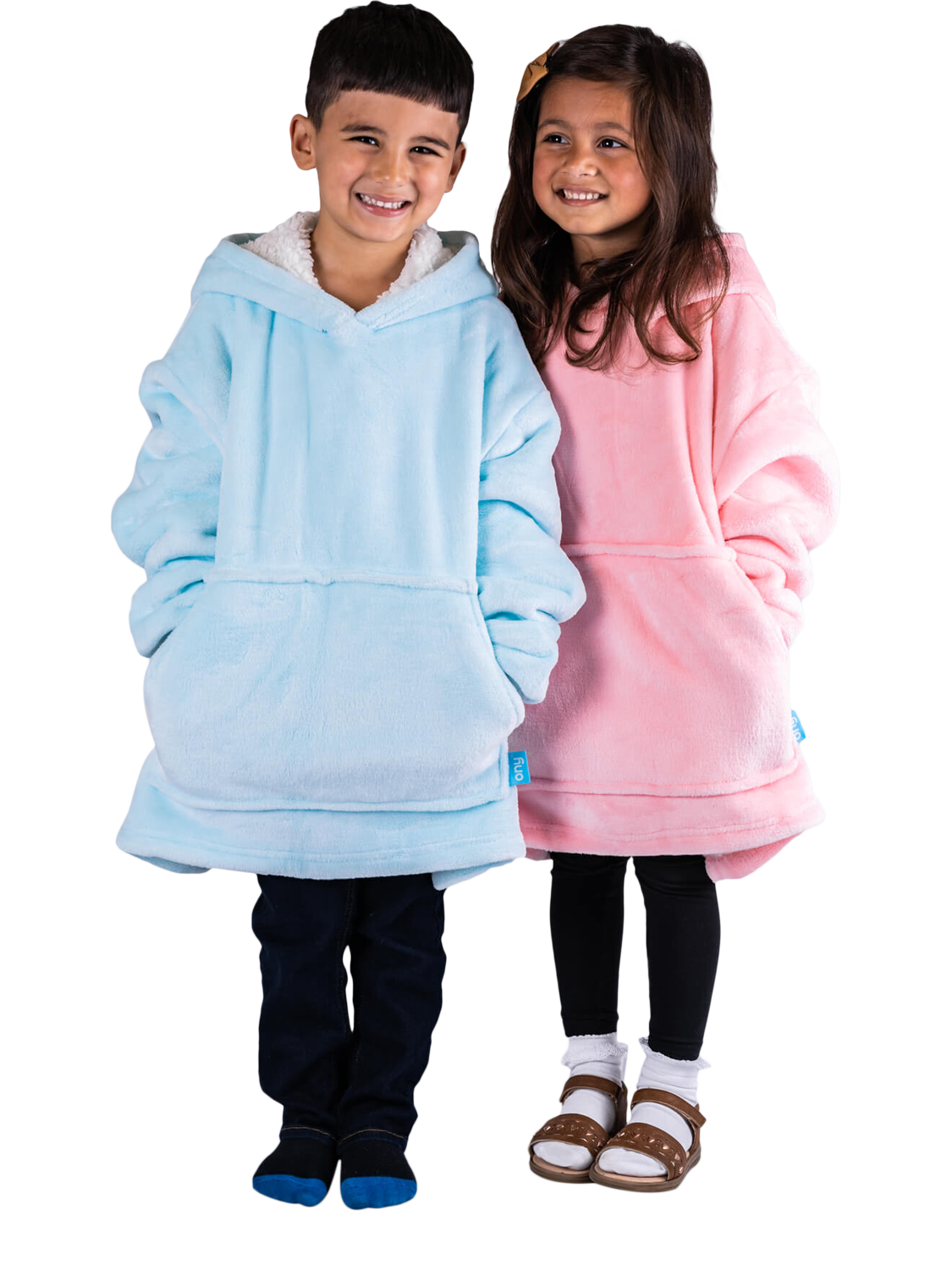 Product image 5 of 5, which shows Ony Kids' Fleece Hoodie Blanket, Pink/White, One Size
