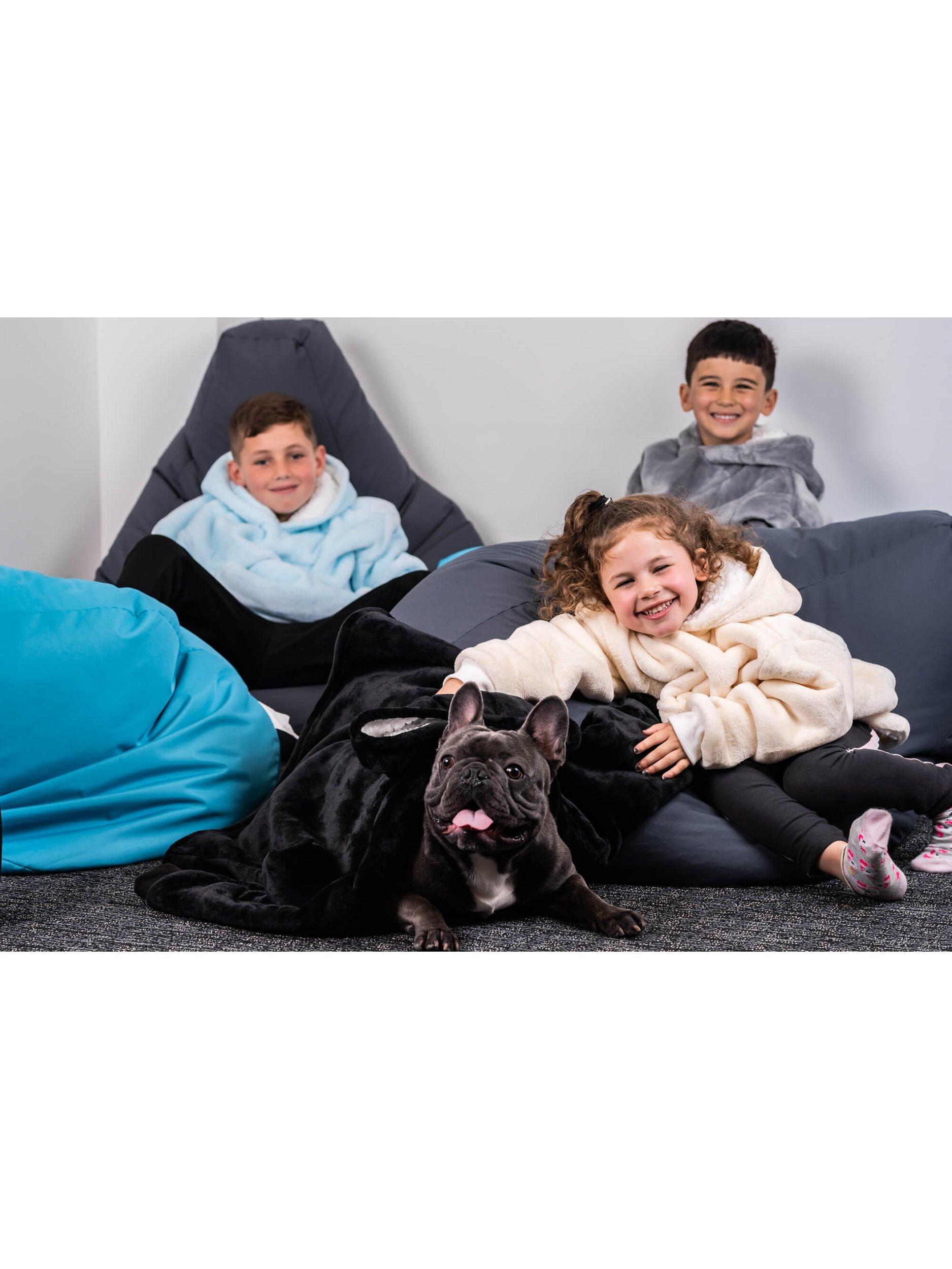 Product image 5 of 5, which shows Ony Kids' Fleece Hoodie Blanket, Cream/White, One Size