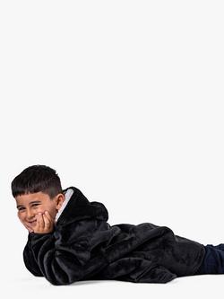 Ony Kids' Sherpa Fleece Small Hooded Blanket - view 2, Black/White