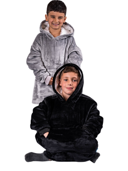 Ony Kids' Hoodie Blanket - view 2, Grey/White