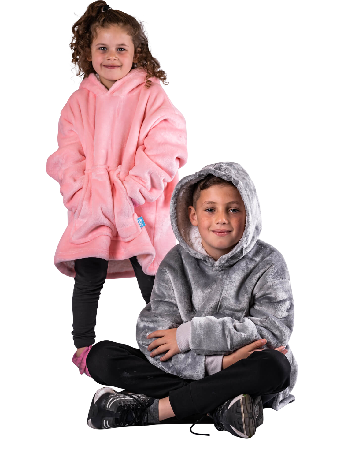 Product image 5 of 5, which shows Ony Kids' Hoodie Blanket, Grey/White, One Size