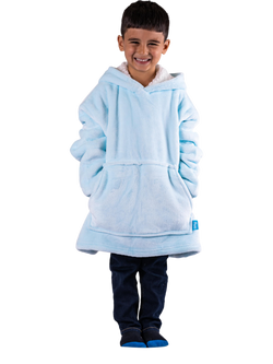 Ony Kids' Hoodie Blanket, Blue/White