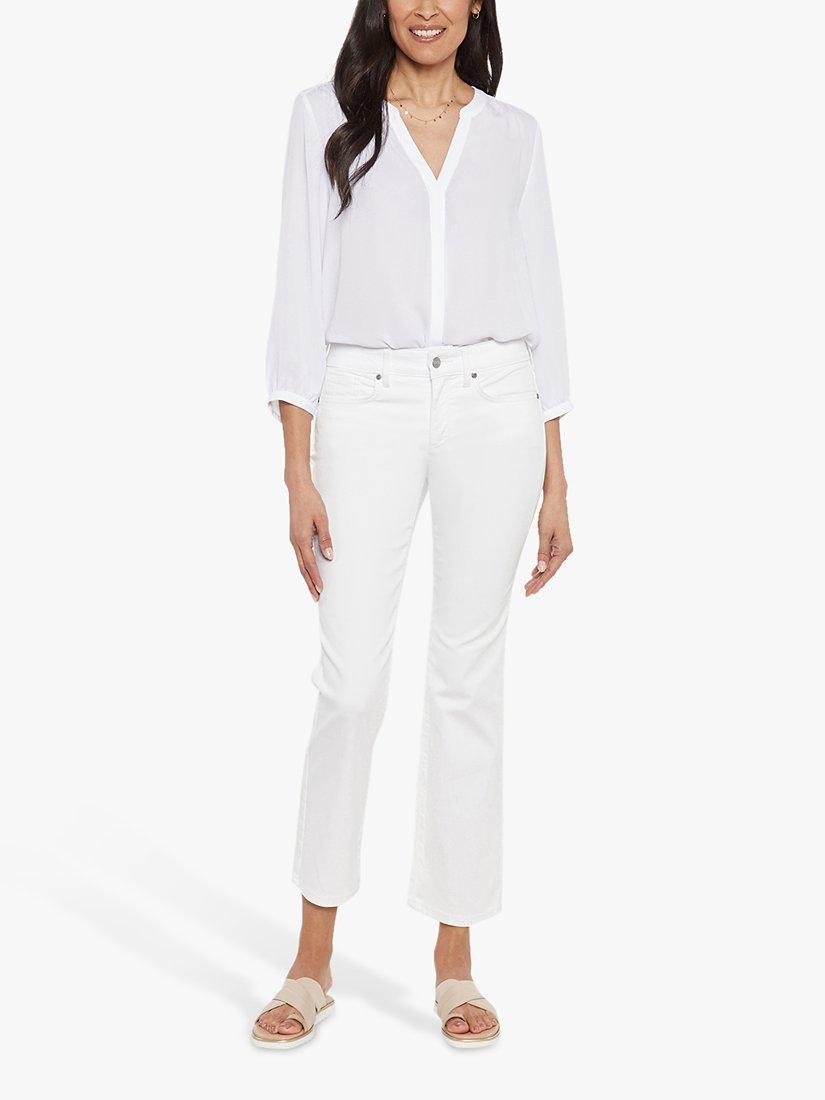 NYDJ Marilyn Straight Cut Ankle Grazer Jeans, Optic White