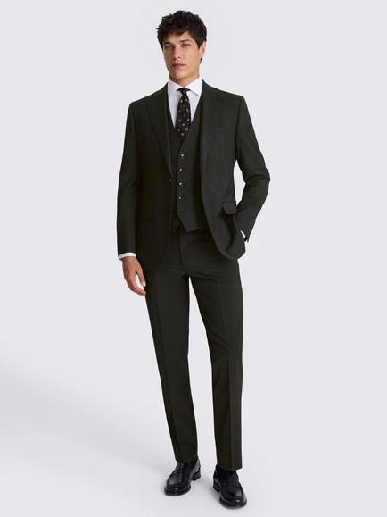 Moss Tailored Fit Wool Blend Performance Suit Jacket - view 2, Charcoal