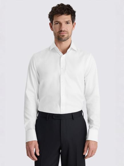 Moss Tailored Fit Twill Shirt, White