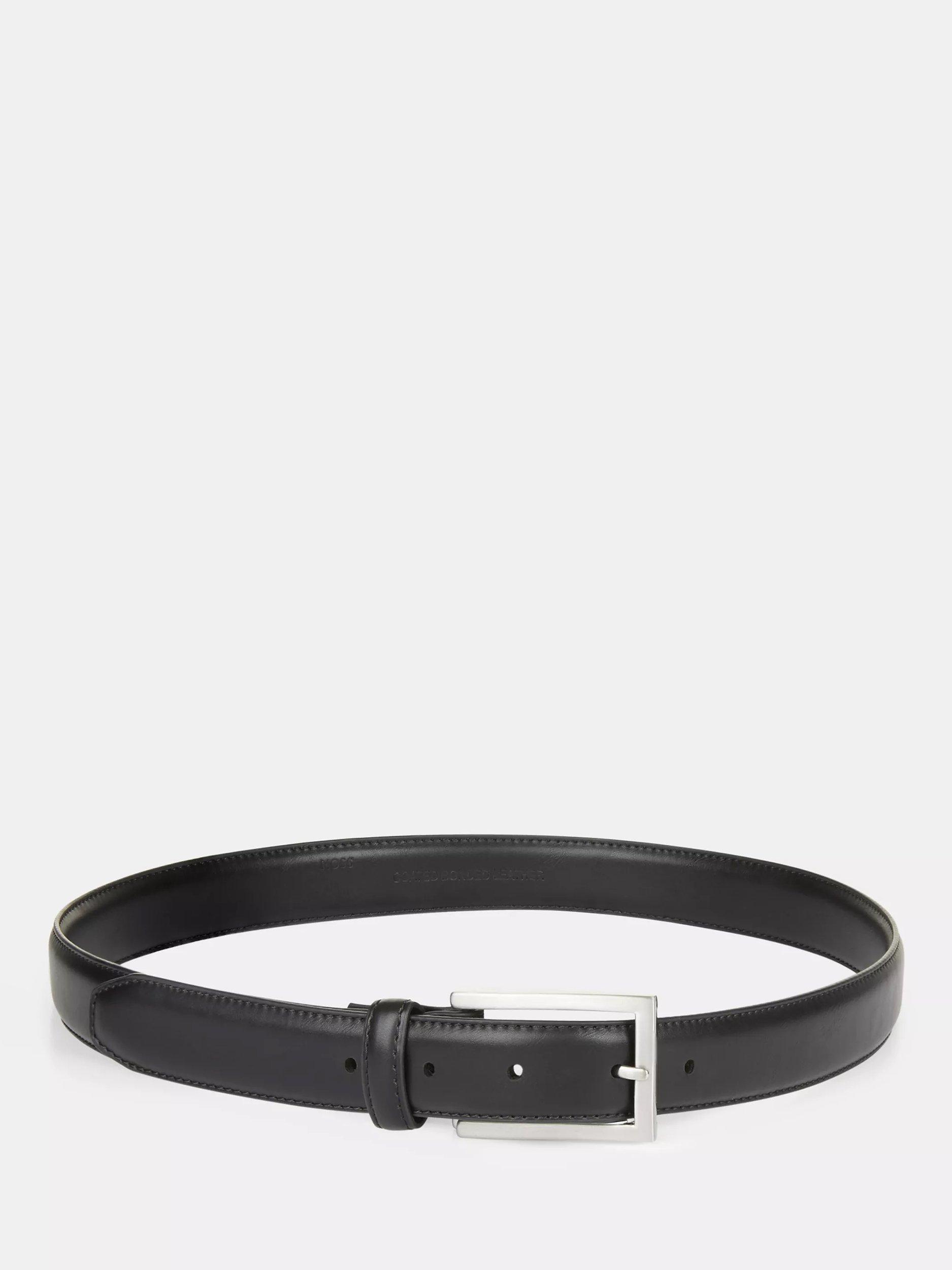 Moss Flexi Fit Faux Leather Belt, Black, 30R