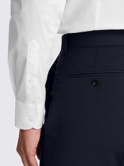 Moss Tailored Fit Cotton Blend Stretch Shirt - view 2, White