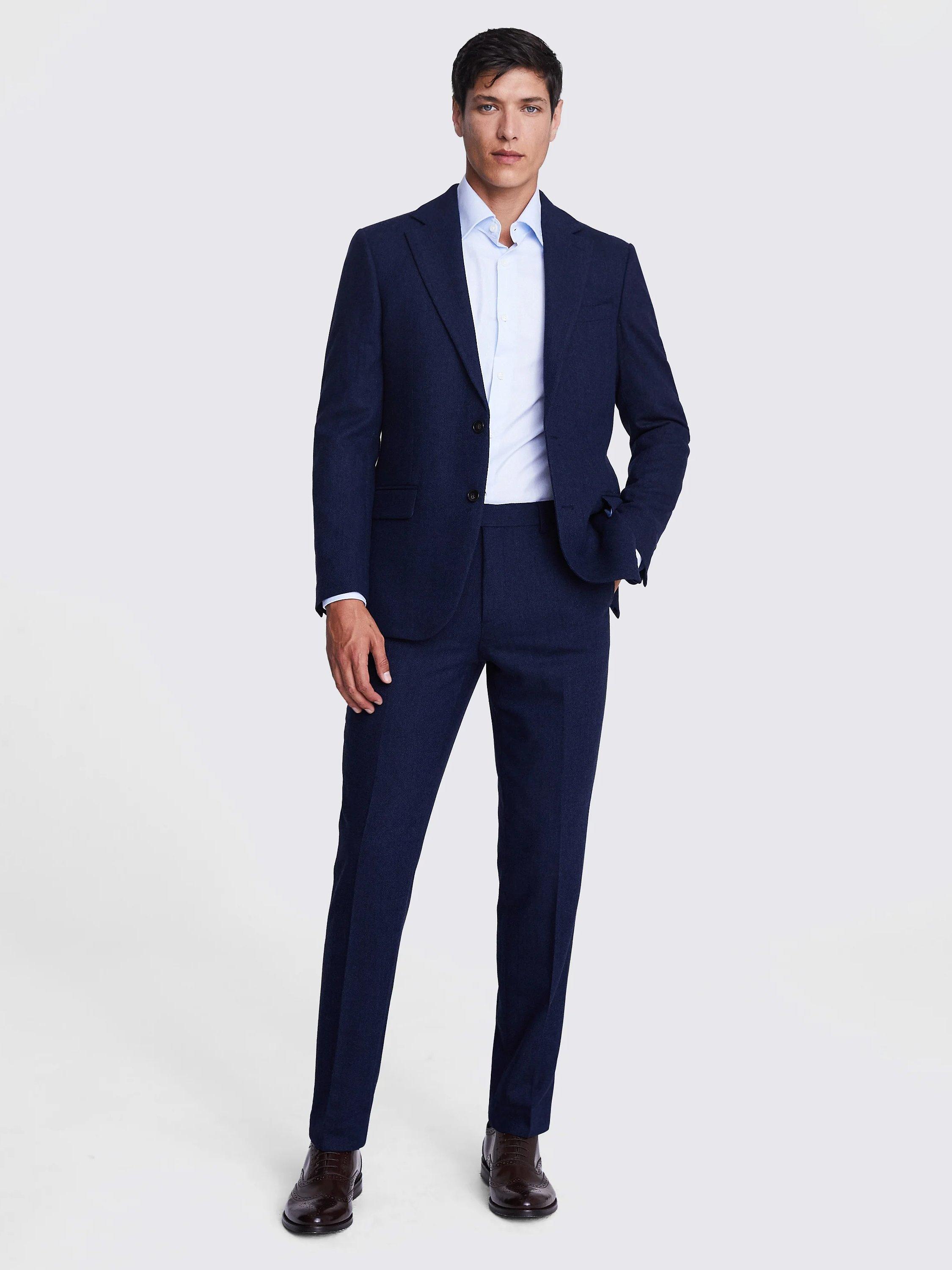 Moss Tailored Fit Herringbone Jacket, Ink, 34S