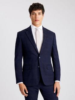 Moss Tailored Fit Check Suit Jacket, Navy/Black, Navy/Black