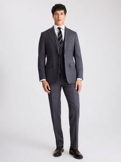 Moss Tailored Fit Twill Suit Jacket - view 2, Grey