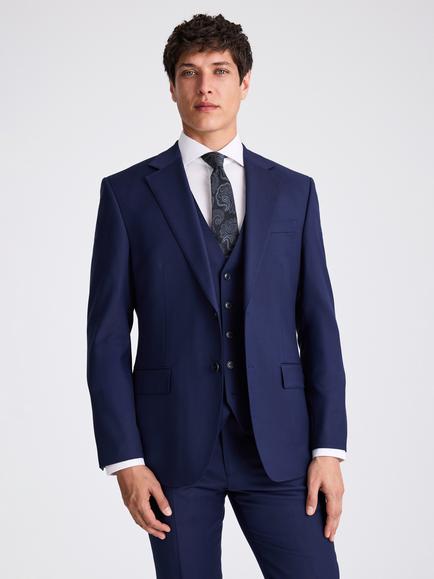 Moss Tailored Fit Twill Suit Jacket, Navy