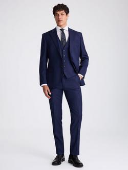 Moss Tailored Fit Twill Suit Jacket - view 2, Navy