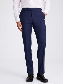 Moss Tailored Twill Suit Trousers, Navy