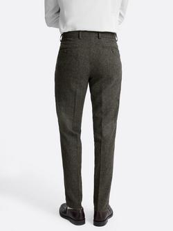 Moss Tailored Fit Herringbone Tweed Trousers - view 2, Olive