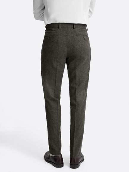 Moss Tailored Fit Herringbone Suit Trousers - view 2, Olive