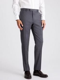 Moss Tailored Twill Suit Trousers, Grey