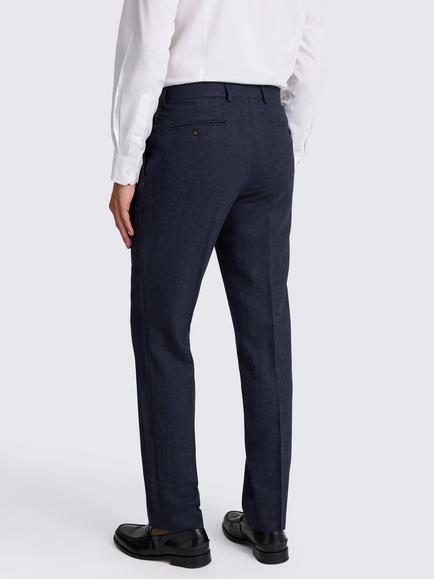 Moss Tailored Fit Herringbone Suit Trousers - view 2, Ink