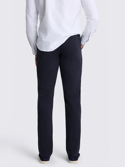 Moss Tailored Stretch Chinos - view 2, Navy